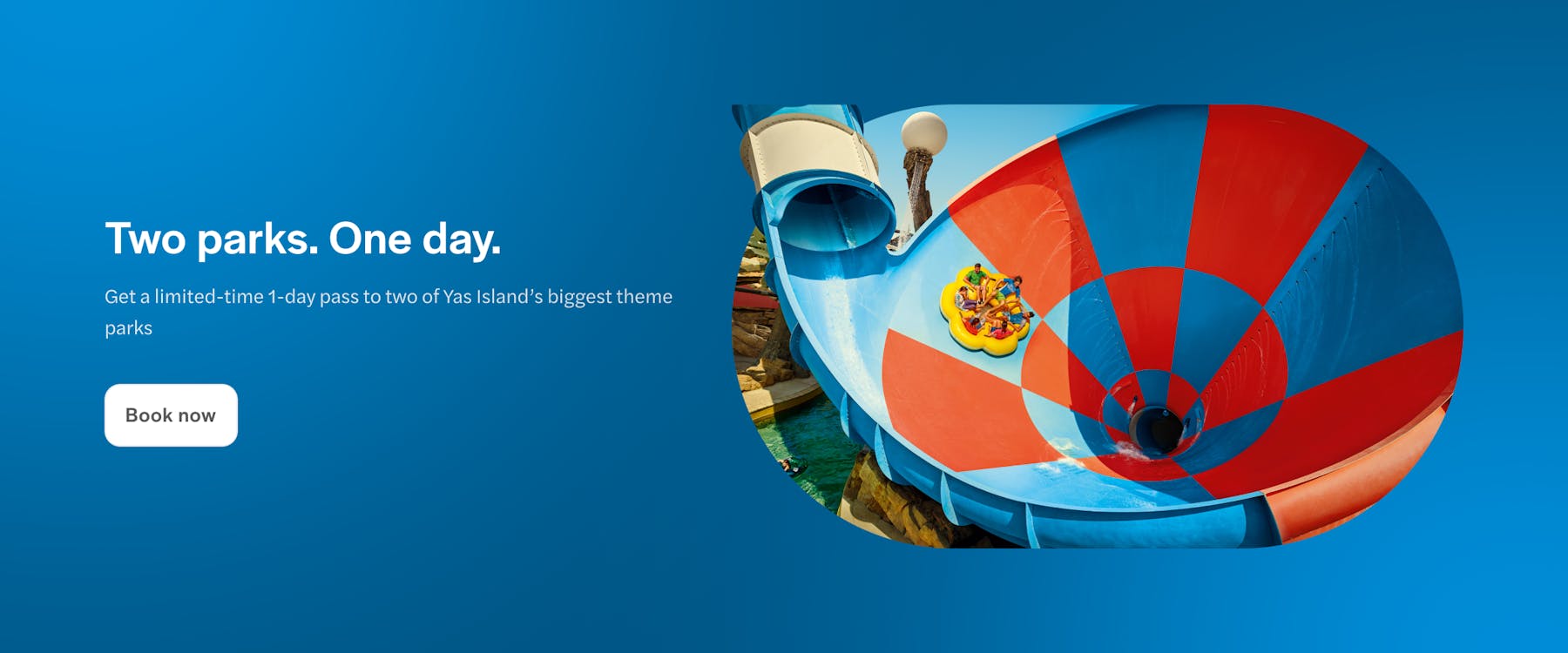 Visitors on a water slide at Yas Waterworld Abu Dhabi.